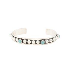 SEED & SAGE Mexico Sterling Silver Turquoise Bead Cuff Bracelet